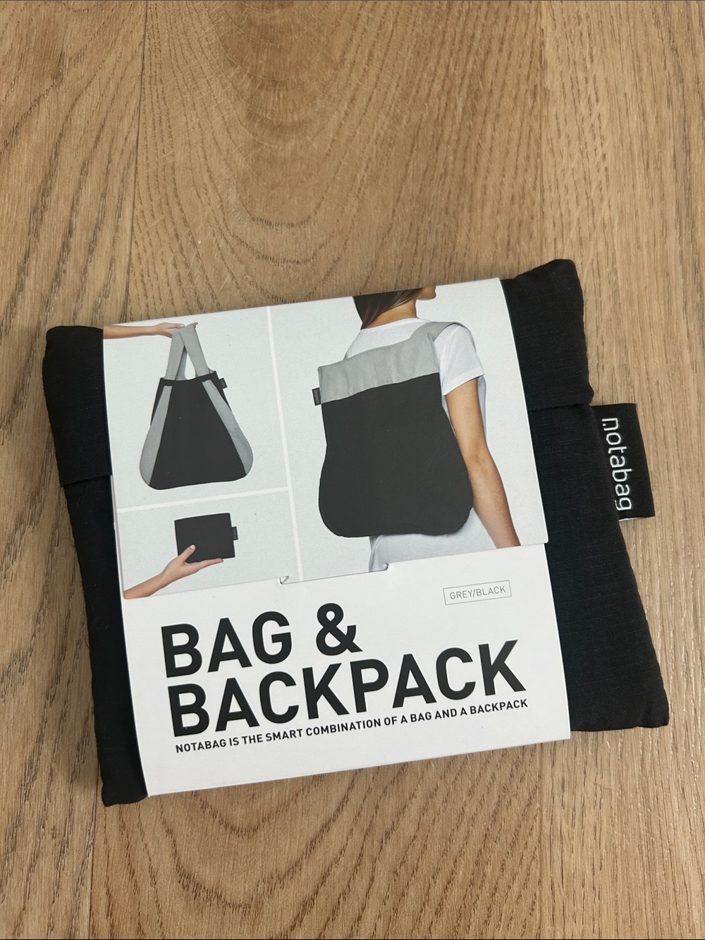 Notabag Black & Gray Bag Backpack NWT